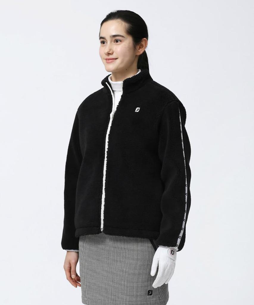 FootJoy Modern Classic Logo Ribbon Boa Jacket Size L FJW-F23-O03 Women's White,