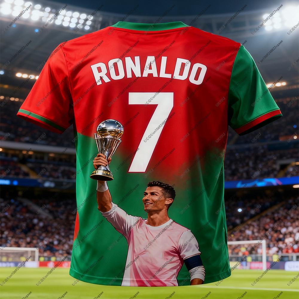 

Football Jersey Breathable Street Soccer Casual T Shirt Tee Men Kid Male Top Cristiano Ronaldo 7 Quick-drying Boy Sport Gift Top S