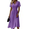 Ladies' Gradient Casual Fashion Short Sleeved V-neck Dress