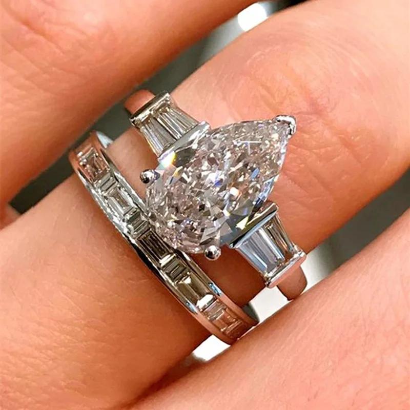 

High End Women s Fashion Zircon Exaggerated Cubic Zirconia Water Drop Design Personalized Technological 6