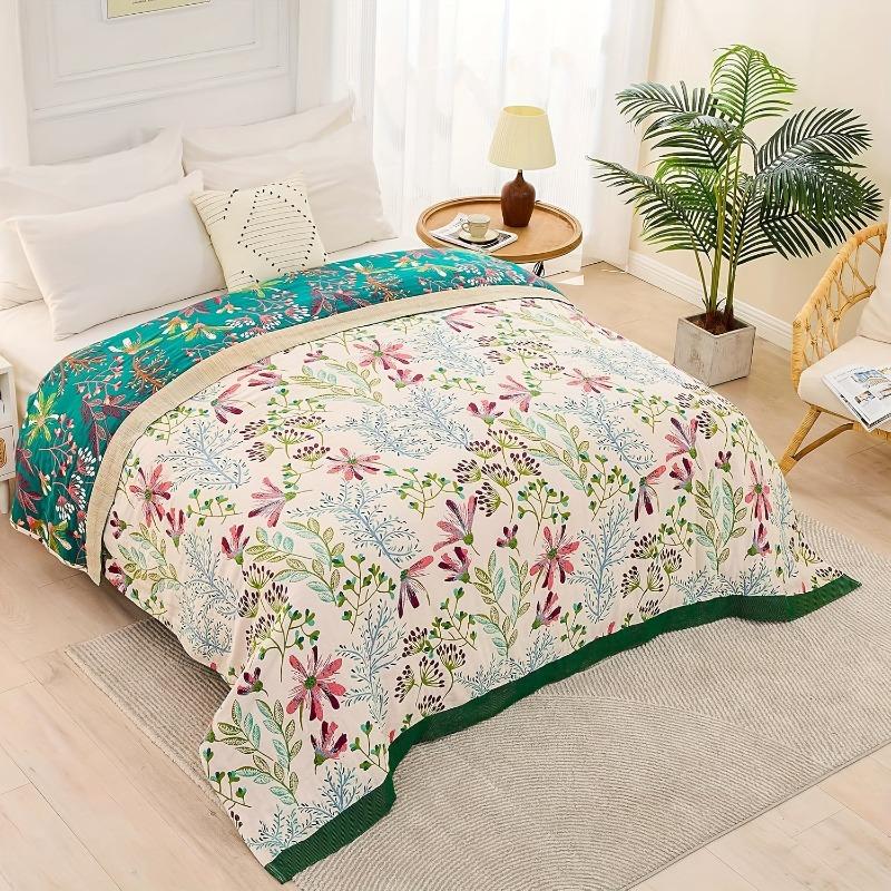 

Extra Large Cotton Towel Blanket Summer Cool Breathable Bed Sheet Sofa Cover Office Nap Thick Gauze Throw All Season Multi Use 150x200cm