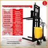 Erbeli 2-Ton 3m Semi-Electric Stacker Forklift (Enhanced) CN Plug (adapter Included)
