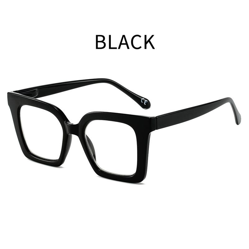 

Large Frame Photosensitive Color-Changing Reading Glasses Anti-Blue Single-Light Reading Glasses Square Frame Flat Glasses 0 degrees / non-prescription lenses