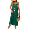 Women Sleeveless Maxi Dress Summer Casual Long Dress Lightweight Loose Fit Lounge Dress with Adjustable Straps for Vacation and Home Wear