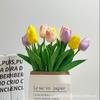 Cross-border Trending PU Faux Tulip Home Decor: Gradient Artificial Flower Arrangement Props
