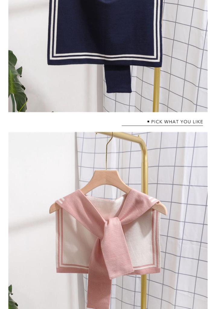 Navy Style Knitted Knot Scarf & Shawl for Women - Autumn/Winter Outerwear