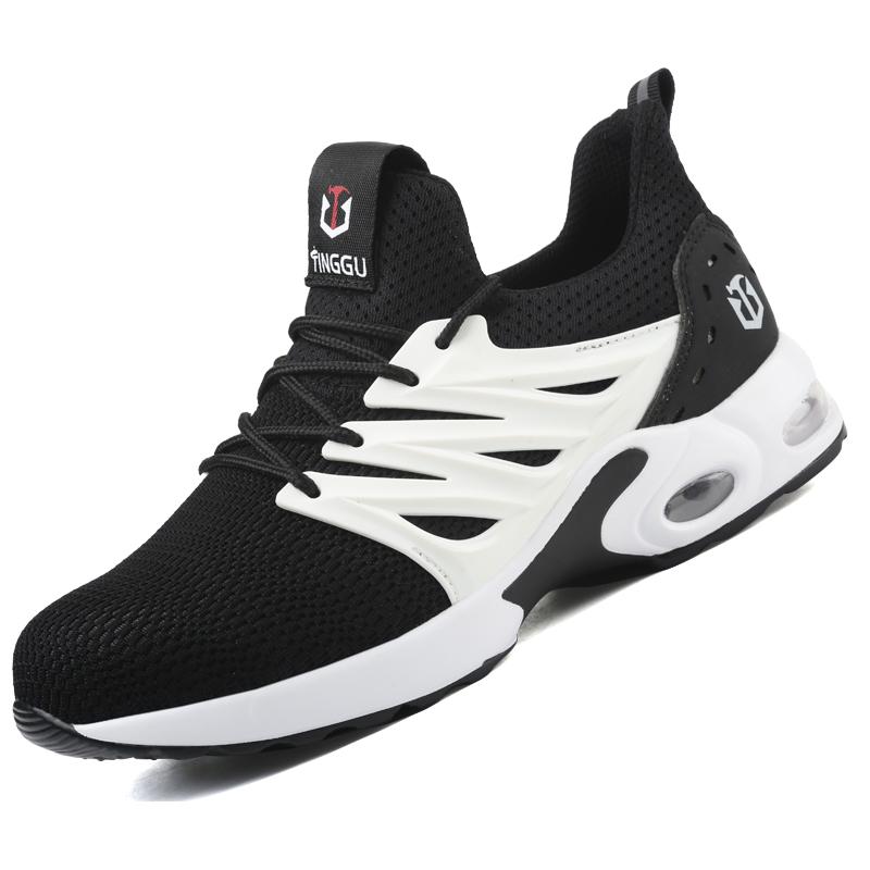Lekkie buty robocze z poduszką powietrzną dla mężczyzn i kobiet, oddychające sneakersy robocze, buty ze stalowym noskiem, ochrona stóp przed przebiciem