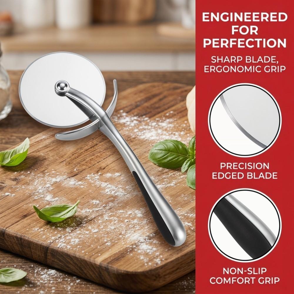Smooth Rotating Professional Pizza Cutter Precision Edge Pastry Pizza Cutter  Bakery Catering
