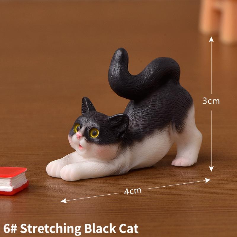 1PC Mini Pet Cats Action Figures Toys Miniature Landscape Ornament Dollhouse Home Decoration