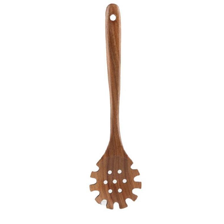 

Heat Resistant Cooking Tool Wooden Spoon for Serving Stirring Ergonomic Handle Spaghetti Fork Tongs with Teeth