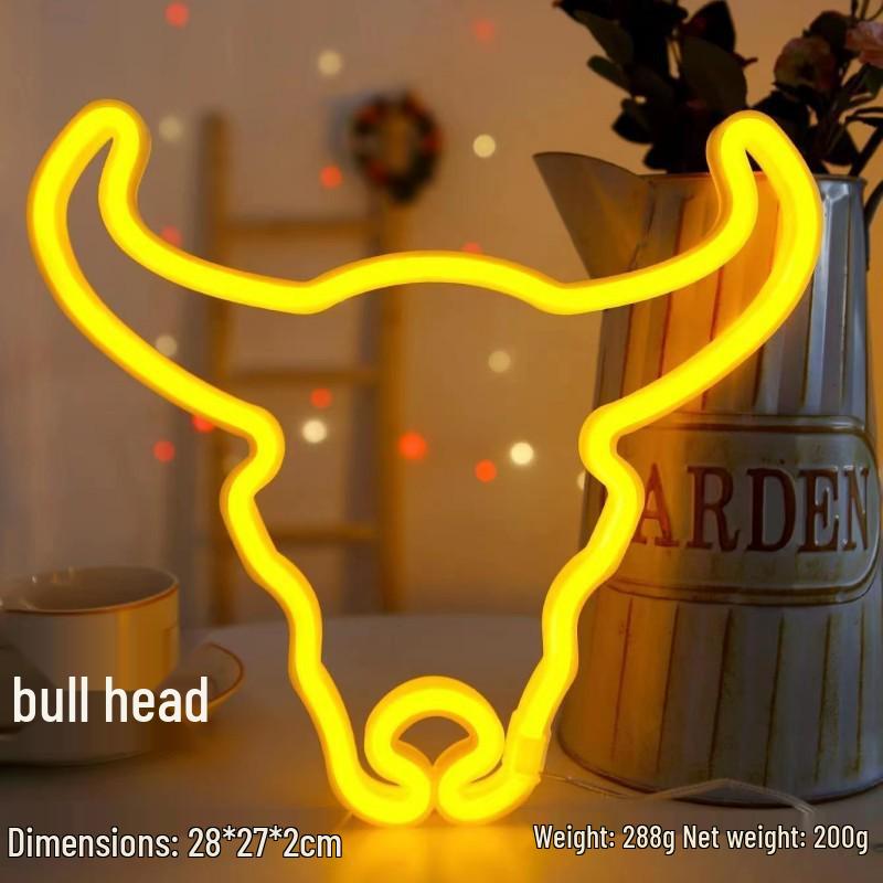LED Neon Decorative Lights: Cloud, Lightning, Musical Notes, Moon, Bat