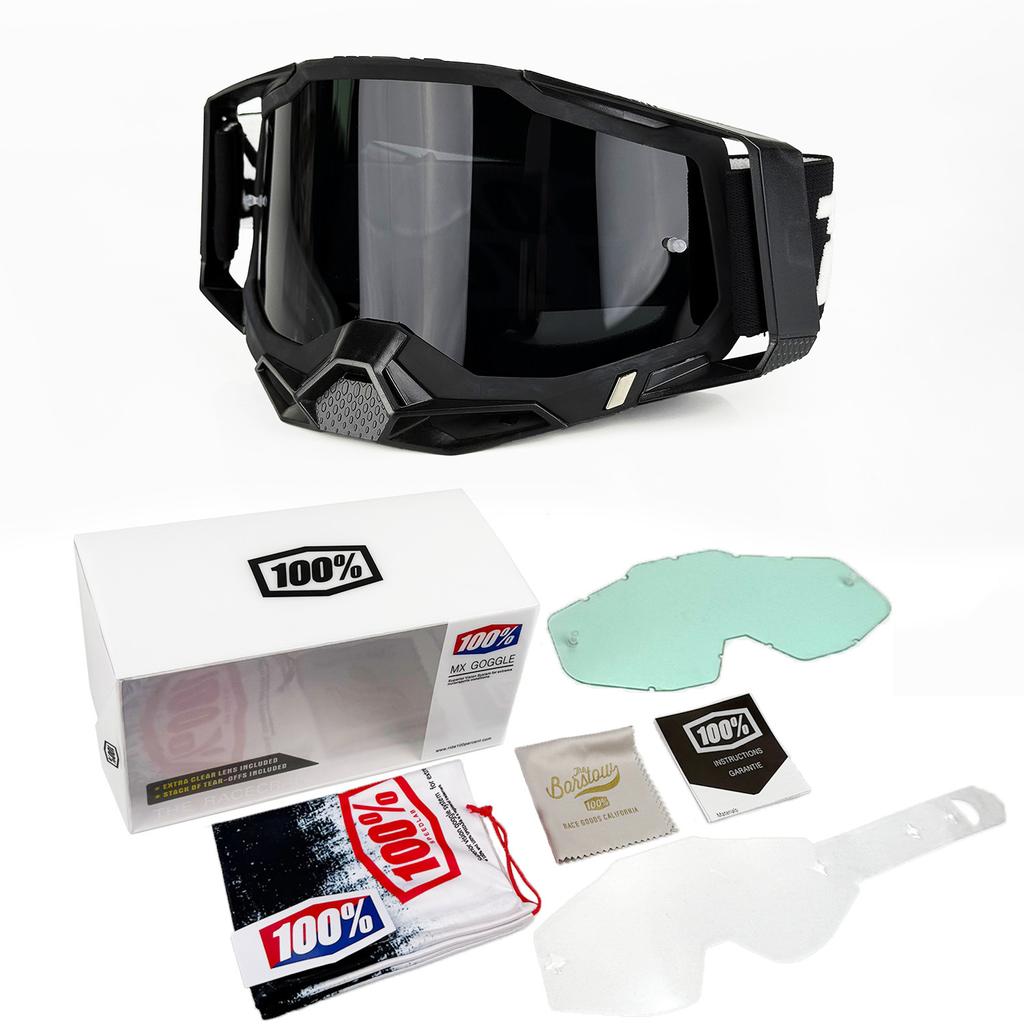 100% Motorcycle Off-Road Goggles Set Outdoor Color-Changing Riding Fully Enclosed Protective Goggles