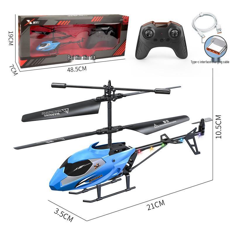 3.5-Channel Alloy Remote Control Helicopter with Cool Lights - Drop-Resistant Toy Aircraft
