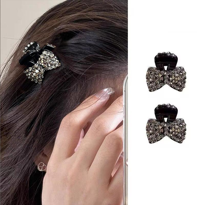 2Pcs Shining Hair Claw Hairpin Princess Headwear Bow Shaped For Y2K Girls Women Headwear