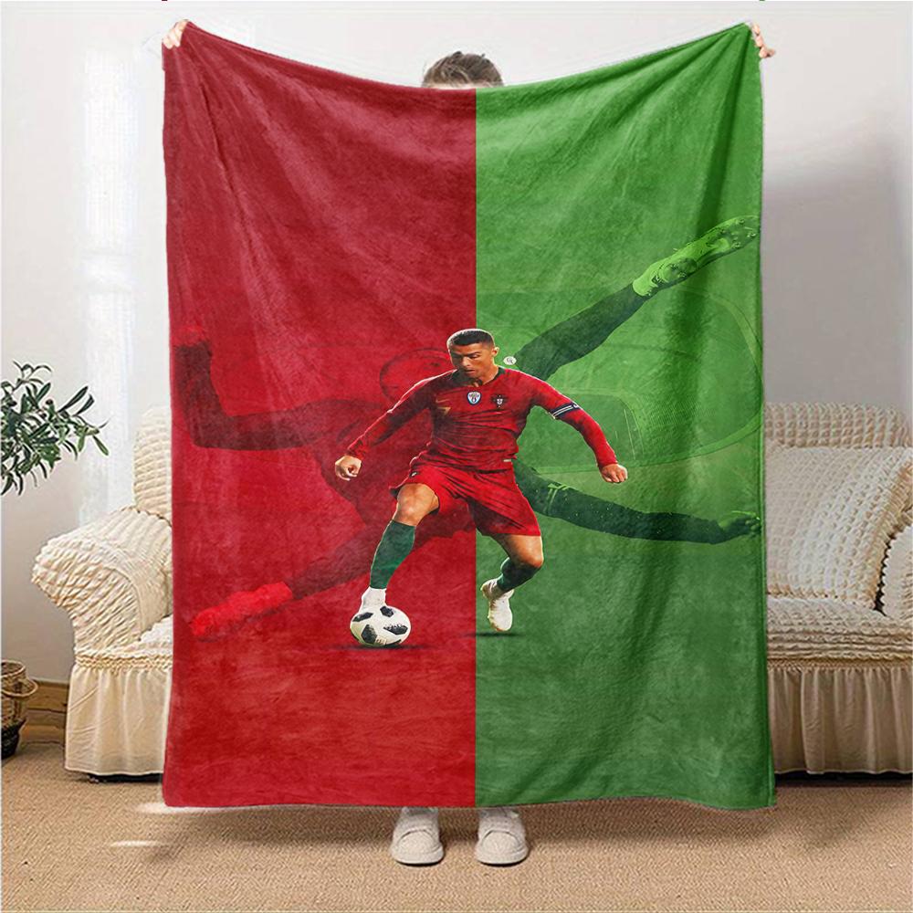 Last Dance Ronaldos Legacy bedruckte atmungsaktive und warme Flanelldecke, ein stilvolles Geschenk für Zuhause, geeignet für den Gebrauch zu Hause, im Büro und als Tagesdecke. 0713a17