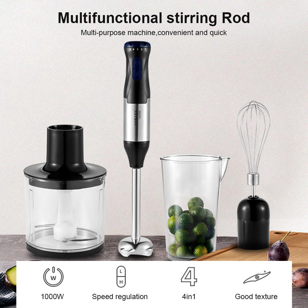 4-in-1 Handheld Electric Food Mixer Small Immersion Blender Cordless Hand Blender Rechargeable for Lattes Cappuccino Matcha Egg