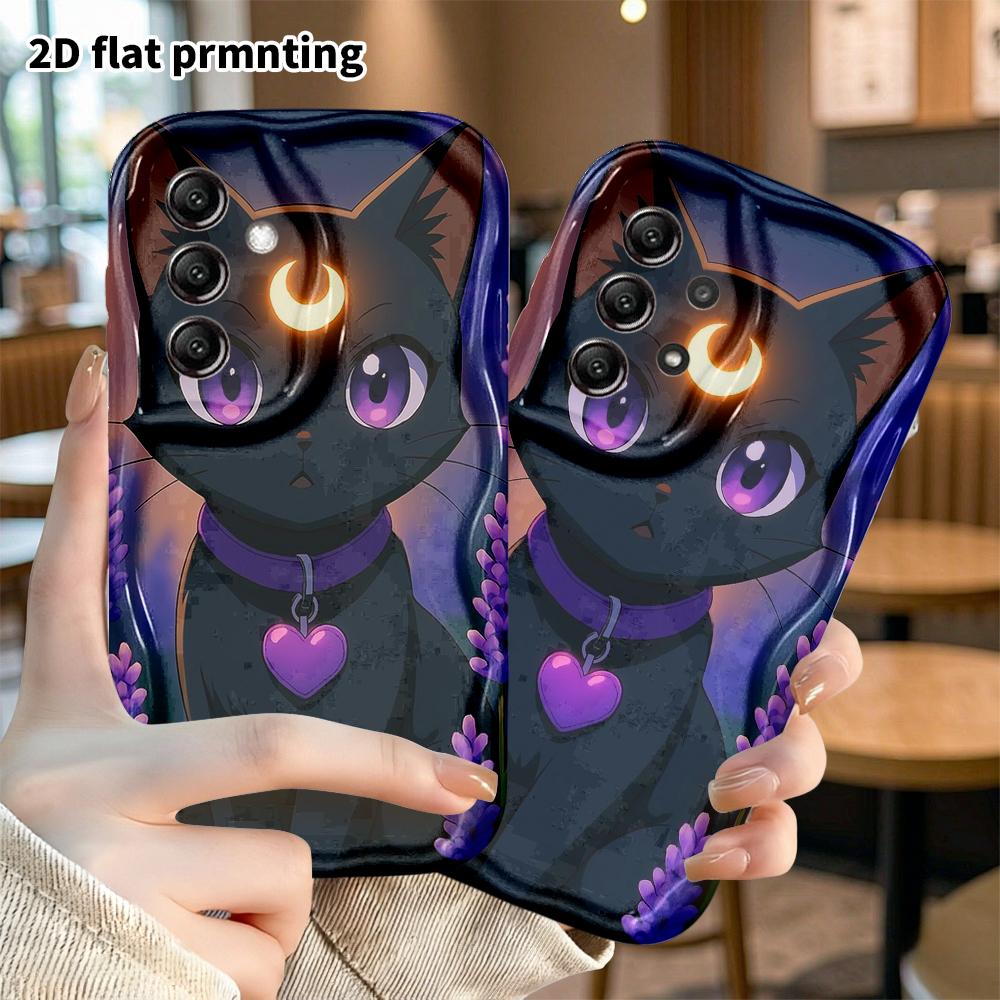 Phone Case: 2D Flat Samsung Galaxy A34 A35 M05 M06 S20 S22 S21 FE Plus 5G Protective Case, Magic Black Cat, Perfect Christmas and Halloween Holiday Gi
