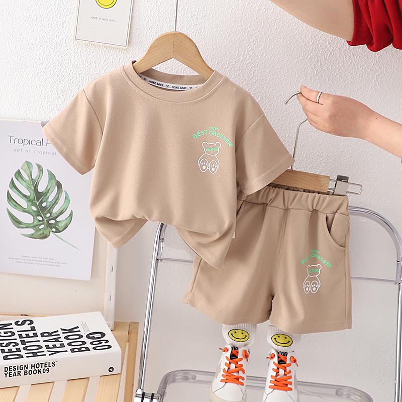 

Boys Summer T-Shirt & Shorts Set, Ages 0-5, Round Neck, Short Sleeve 90cm - M верблюд