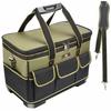 Drado Tool Bag, Tool Storage Bag, Large Opening with Shoulder Strap, 1680D Oxford Cloth with Specialized Plastic Bottom and Water-Repellent Treatment,