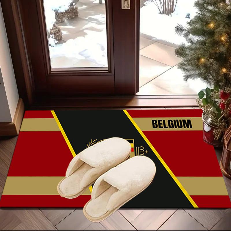Belgian Football Association Emblem Area Rug Office rug, Chair Rug, Decor Carpet Livingroom bedroom Mat, Large Size Fan gifts Christmas gifts