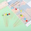 New 50/100pcs Beads Food  Christmas Picks Dessert Buffet Fruit Salad Fork Cake Muffin Party Vegetable Sticks Cocktail Toothpicks