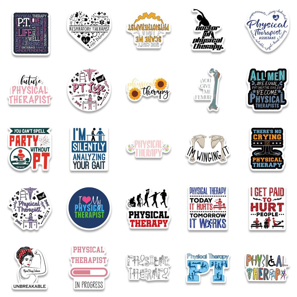 50 Health Therapy Stickers DIY Decorative Suitcase Notebook Waterproof Stickers