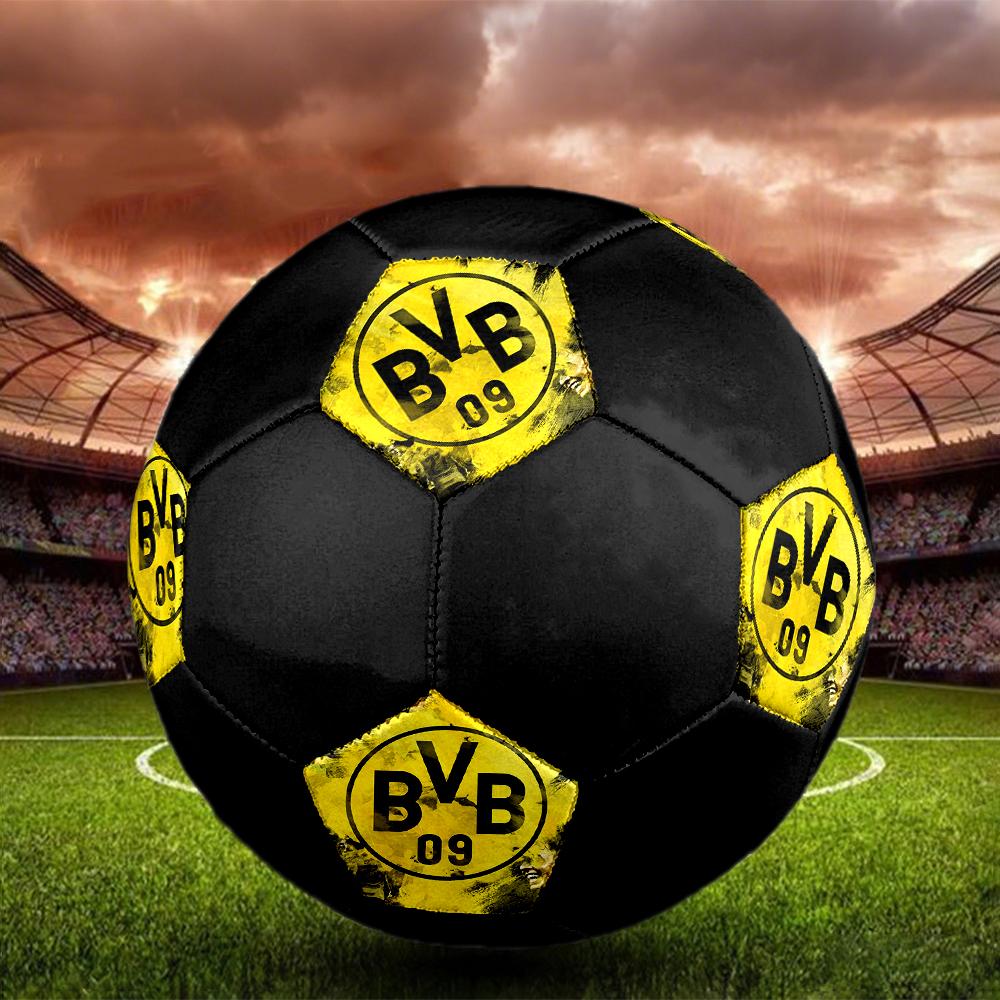 Pallone da Calcio Borussia Dortmund, colorato, adatto a tutte le età, cucito a macchina, materiale PVC, qualità da competizione, resistente e ad alto rimbalzo