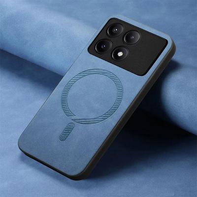 Do etui magnetycznego Magsafe do telefonu POCO X6 M6 Pro Luksusowa gładka skórzana bezprzewodowa ładowarka wstrząsoodporna tylna obudowa do Poco X6 Neo F6pro F5 C65