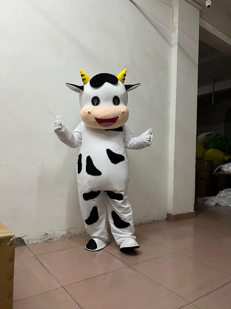 Adult Cow Mascot Cartoon Costume - Custom Performance Outfit