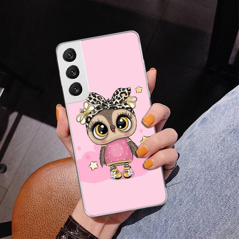 Cute Owl Hearts Lover Phnoe Case for Samsung Galaxy S26 S25 Edge S23 S24 Ultra S22 Plus S21 S20 FE Unique Cover Soft Coque Galax