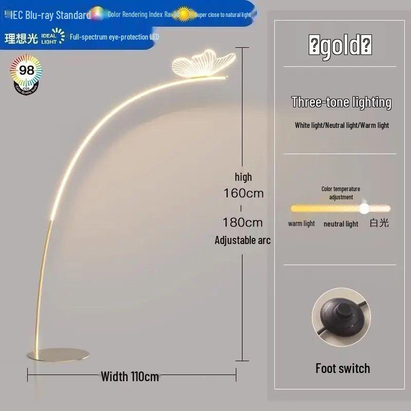 Butterfly Floor Lamp for Living Room: Eye-Care, Creative Design, Ideal for Study, Bedroom, or Lounge Atmosphere.