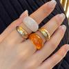 Bohemia 4Pcs/Set Vintage Smooth Colorful Resin Acrylic Round Joint Rings Open Rings for Women New Design Jewelry Gift