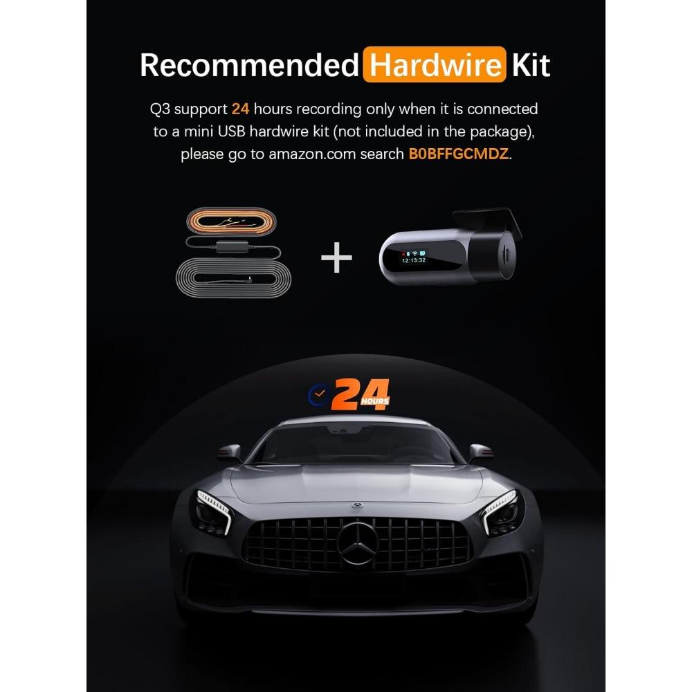 Dash Cam WiFi FHD 1080P Car Camera, Front Dash Camera for Cars, Mini Dashcams for Cars with Night Vision, 24 Hours Parking Mode,