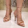 New Summer Elegant Strap Solid Color Square Toe High Heels Open Toe Fashion Sexy Banquet Women's Shoes Pumps Women Shoes