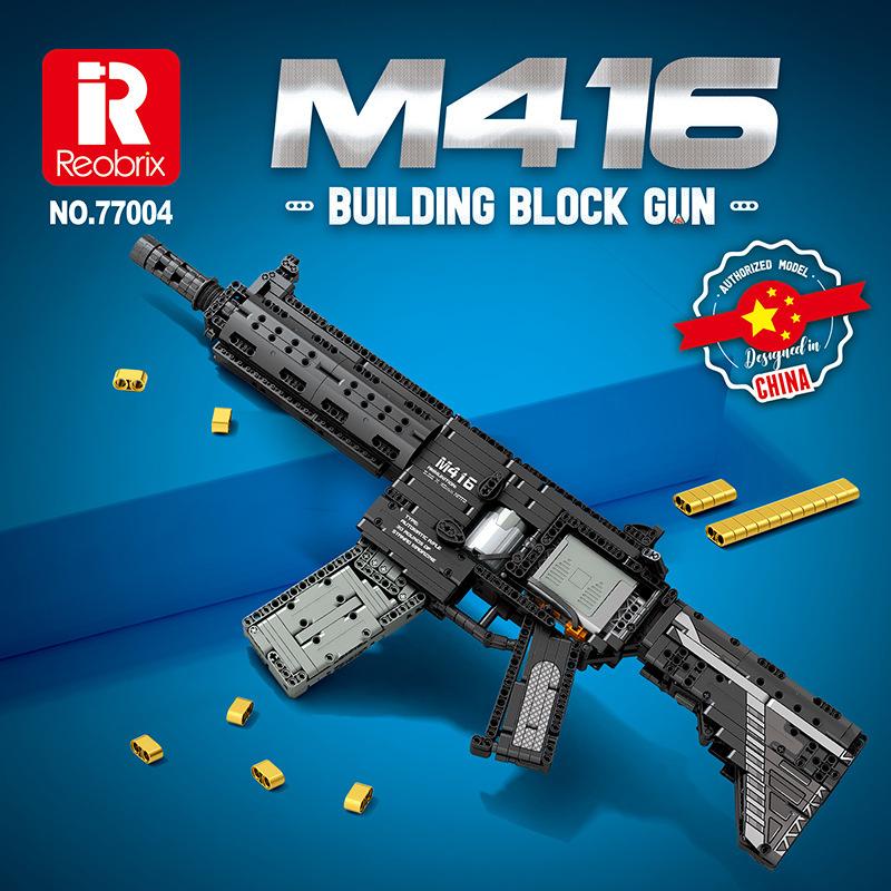 Toy Gun Assembly Building Blocks MOC Models QBU191 Rifle Desert Eagle AK47 AWM M416 MCX Assault Rifles Boys Educational Gifts