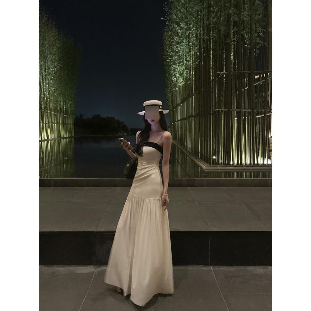 

Жіноча весняна драпірована сукня з сітки: Приталений, Кольоровий блок, Стиль слінг, Чарівний дизайн з ароматом. XL-(suggested 55-60kg)