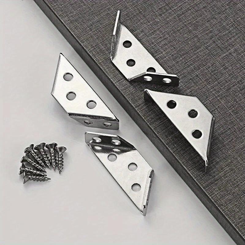 20pcs Universal Furniture Corner Connector Stainless Steel Corner Brace with Screws Heavy Duty Angle Shelf Brackets
