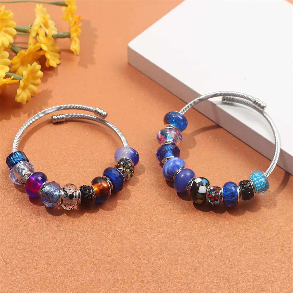 30/50/100 pieces of bracelet jewelry production: loose large hole beads, 15mm European pen beads, interval charm light beads, DIY jewelry production
