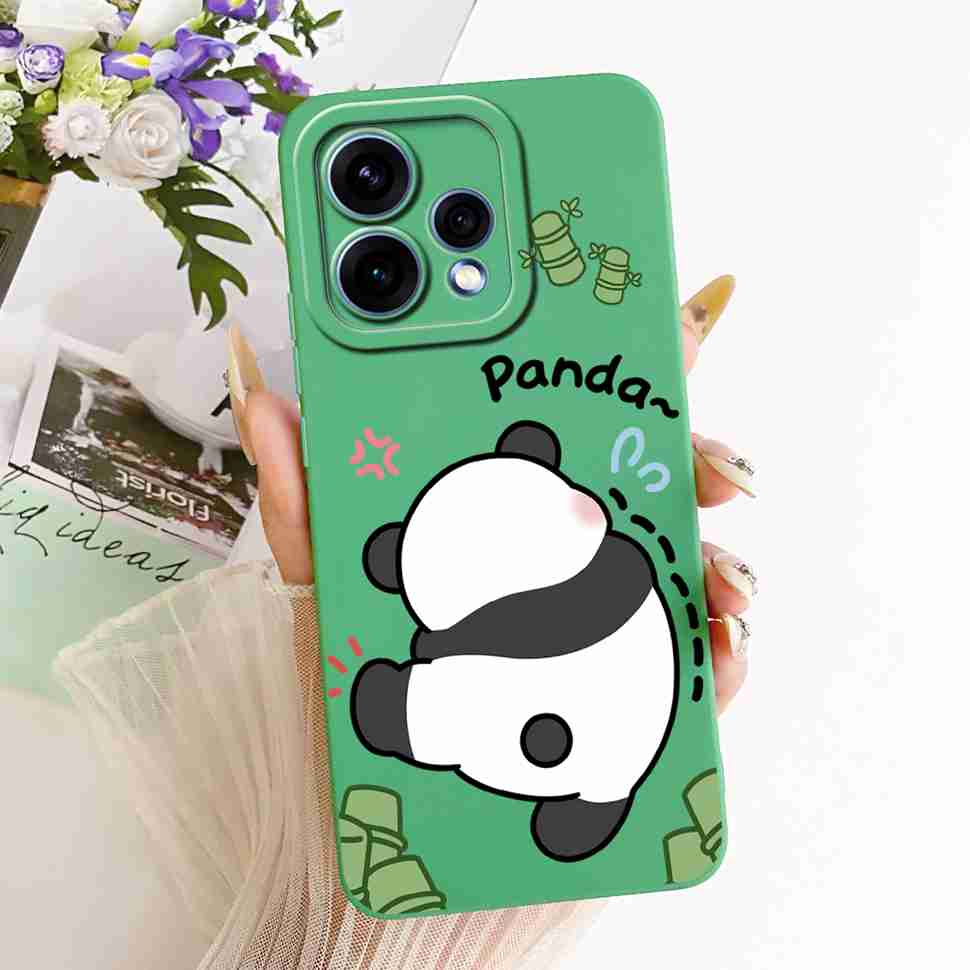 For Oppo Reno15 5G Case CPH2825 ilicone Back Cover For Oppo Reno 15C Reno15c 5G Cute Panda Cartoon Phone Cases Shockproof