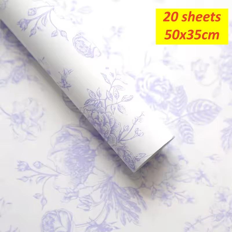 Retro Wrapping Paper Romantic Flower Wrapping Paper Kraft Gift Paper Florist Bouquet Packaging Material For Gift Wrapping Pack
