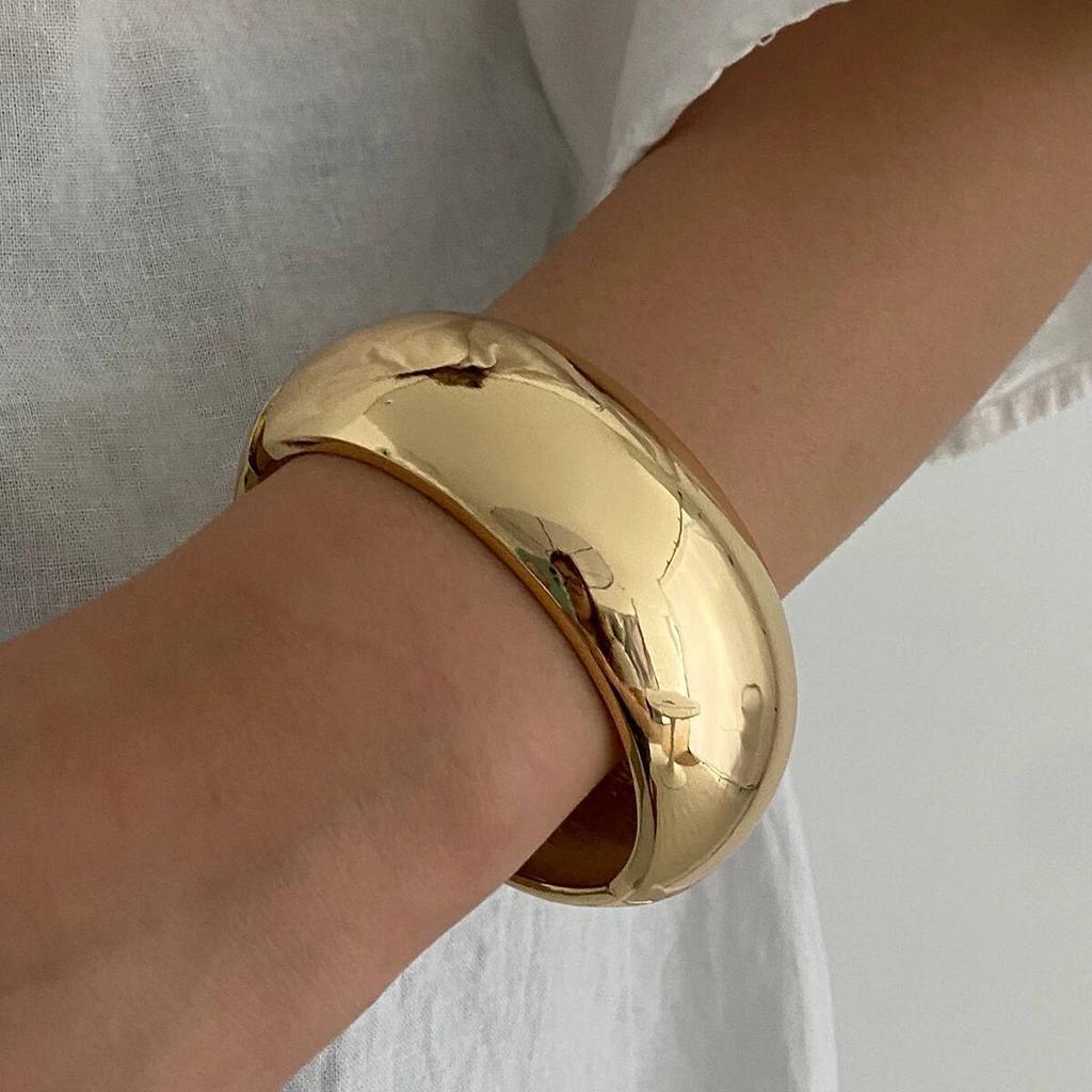 Salircon 3 Styles Fashion Geometric Resin Acrylic Bangle for Women Vintage Punk Hyperbole Metal Spring Bracelet Pulseras Jewelry