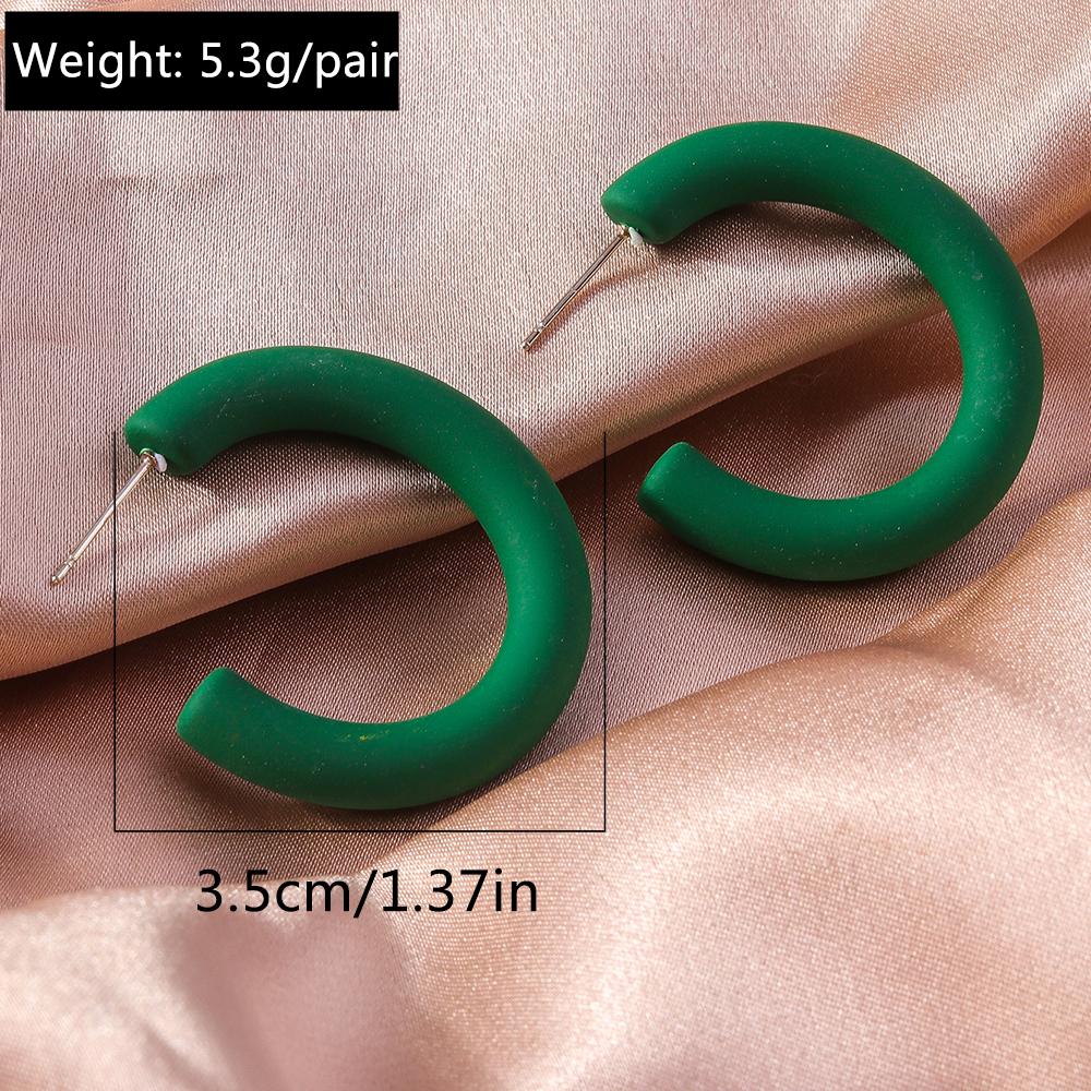 Fashion Candy Color 3.5cm Round Hoop Earrings for Women Simple Geometric Earrings Girls Party Holiday Jewelry Gifts