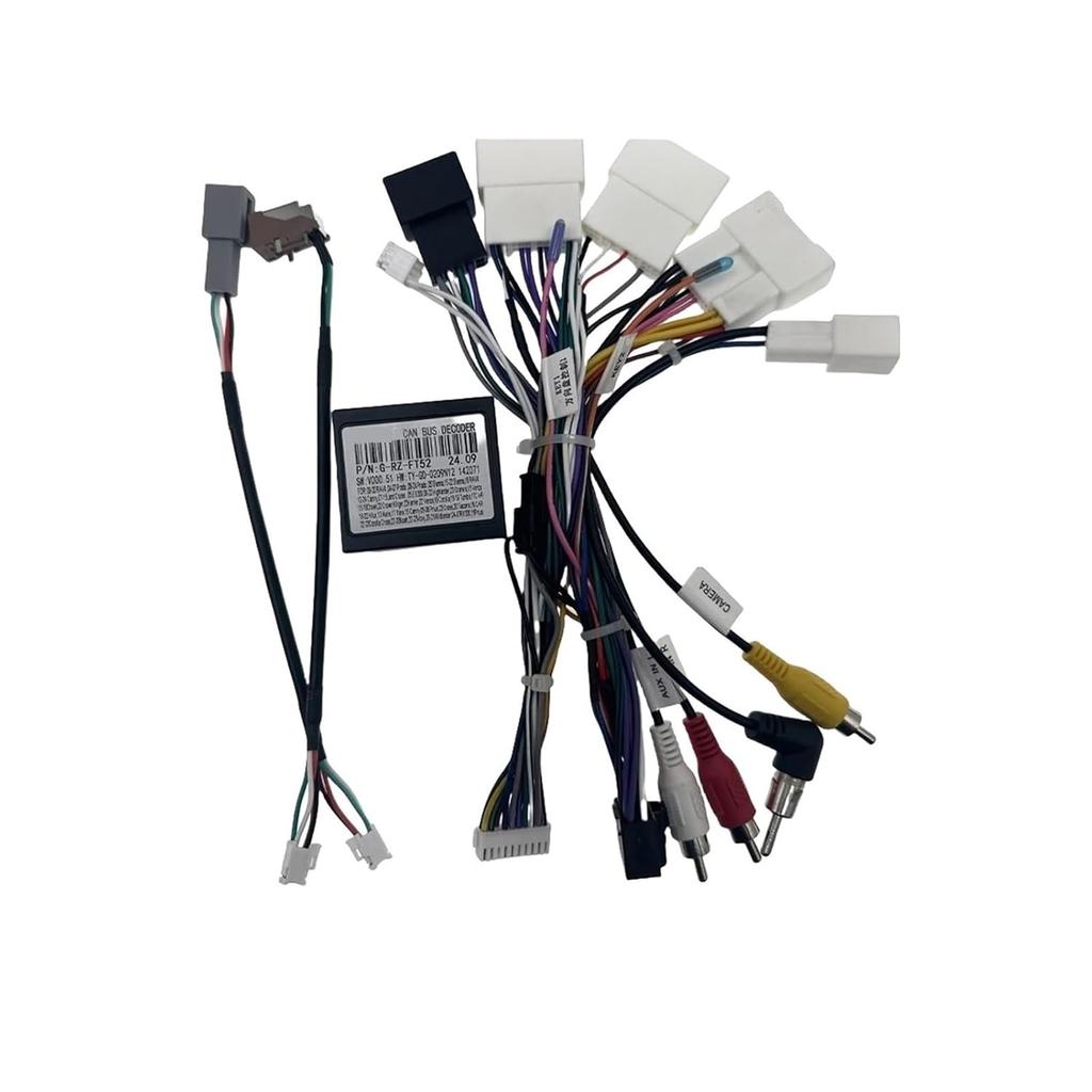 Car Radio Cable 16pin Android Wire Harness Power Adapter for 2023 Compatible for Toyota Senna/Camry/RAV4 /Highlander with Canbus(with CANBUS FZ 52)
