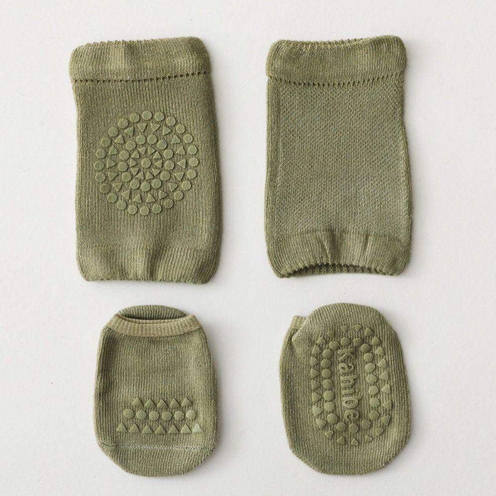 Anti Slip Infant Learning Socks Breathable Knee Protector Socks Baby Knee Pads Set Toddlers