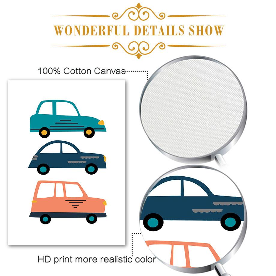 Boho Lion Giraffe Car Traffic Rainbow Number Wall Art Canvas Painting Cartoon Posters And Prints Pictures Baby Kids Room Decor