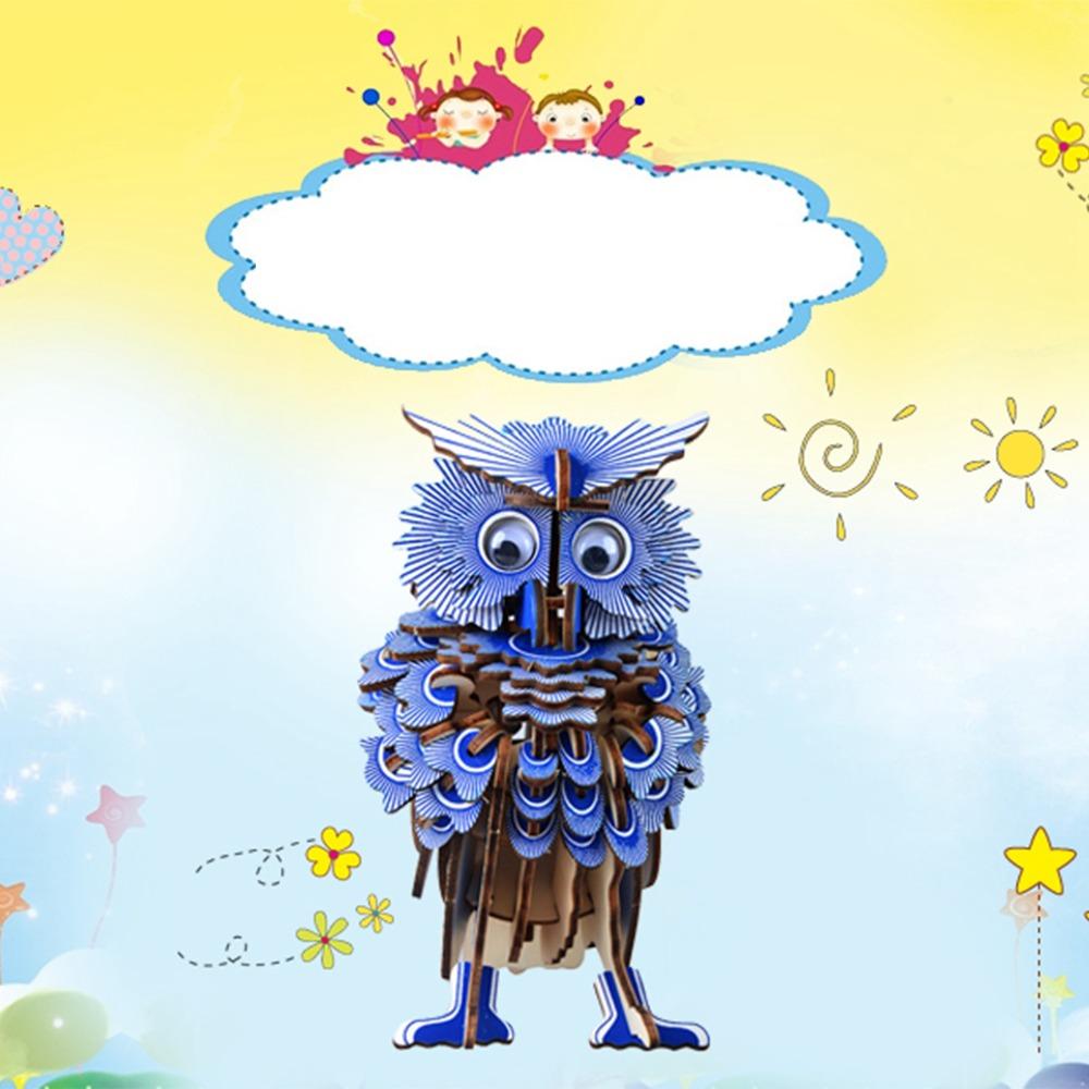 Jigsaw Puzzle Wooden Owl Puzzle Assembly Required Wooden Craft Toy 3D Puzzle Toy STEM Learning