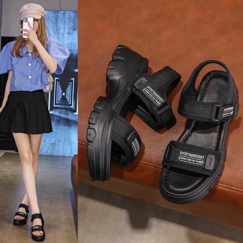 Mode Sommer Damen Sandalen 2025 Neue Atmungsaktive Freizeit Sandalen Mode Bequem Outdoor Strand Schuhe Dicksohlige Sportsandalen