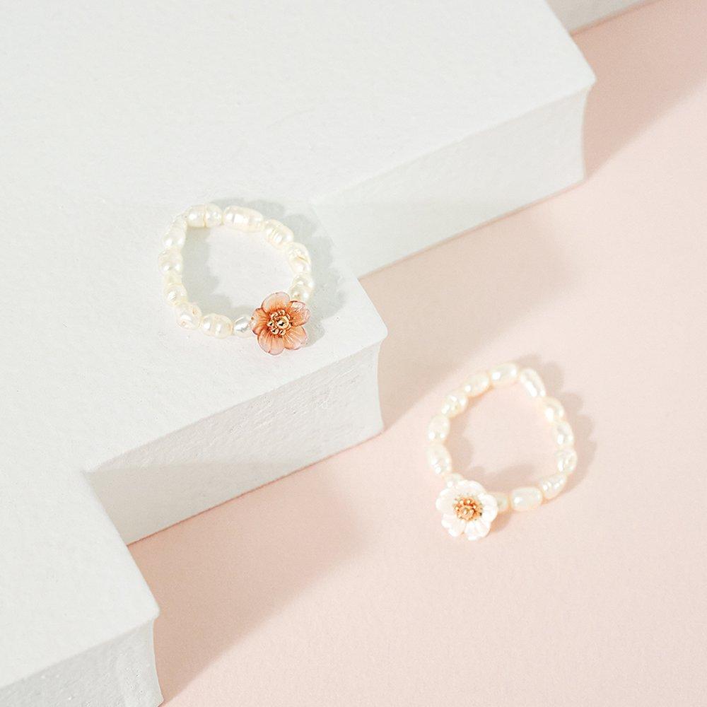 Jrosa 14K Plum Flower Pearl Ring