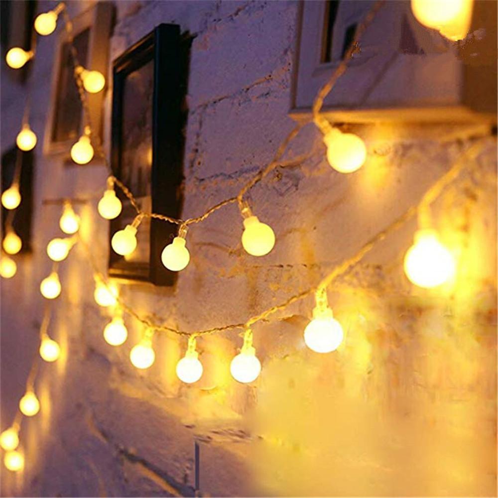 1.5M 3M 6M Garland Fairy LED Ball String Lights Waterproof For Christmas Tree Wedding Home Indoor Decoration Battery Powered