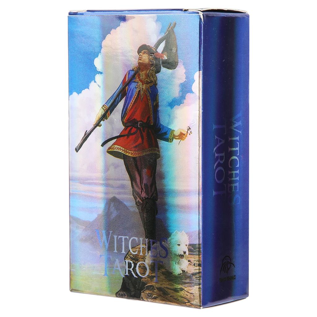 Witch Tarot Cards Deck Hologram Paper English Divination Card Interactive Board GameWitches Tarot